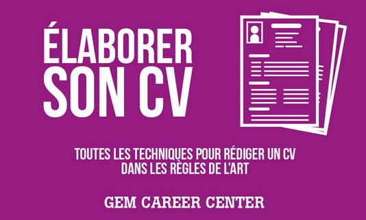 Atelier “Elaborer son  CV” – 12 novembre 2015