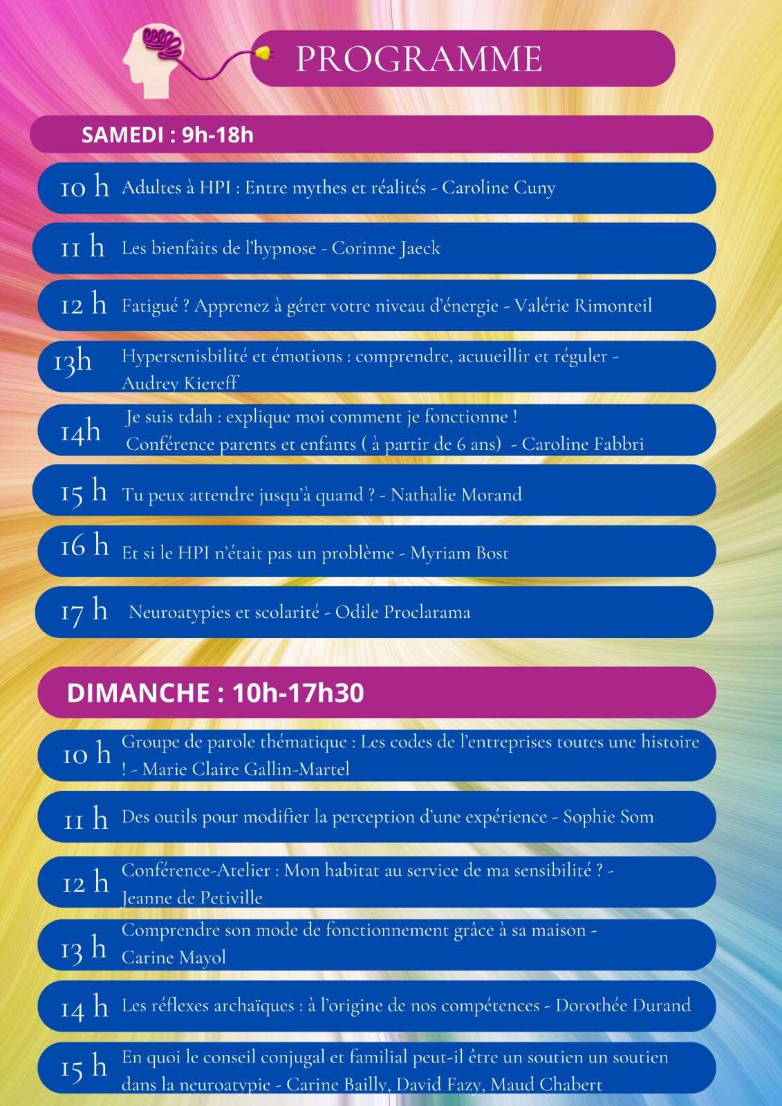 conférences programme neuroatypie
